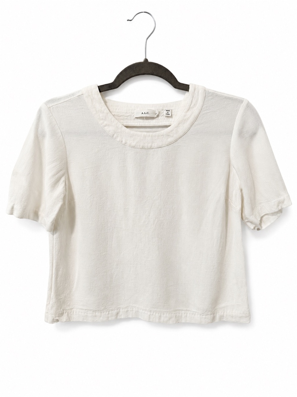A.L.C. Open Back Textured Top Sz 0 Quiet Luxury Minimalist Coastal Romantic Chic - Picture 2 of 7